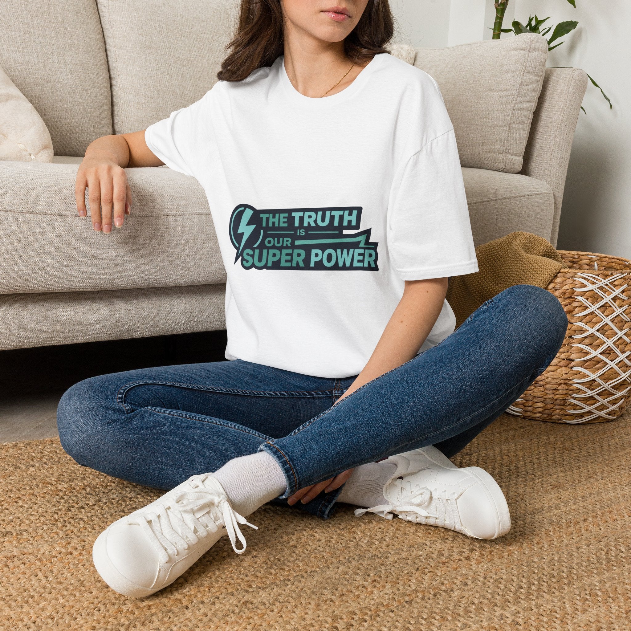 The Truth is Our Super Power - Blank White T-Shirt — Minimal Everyday Tee