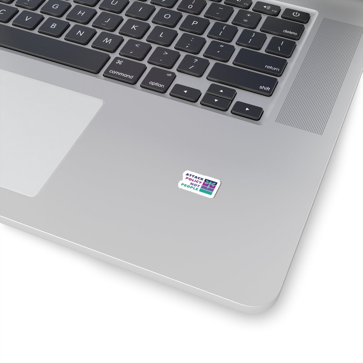 Attack Policy Not People Kiss-Cut Sticker — Progressive Activist Vinyl Decal