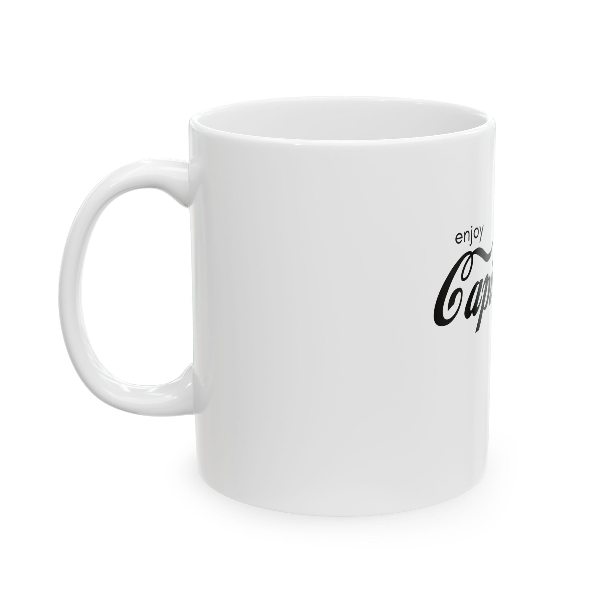 Enjoy Capitalism Ceramic Mug — Funny Political Coffee Cup (11oz & 15oz)