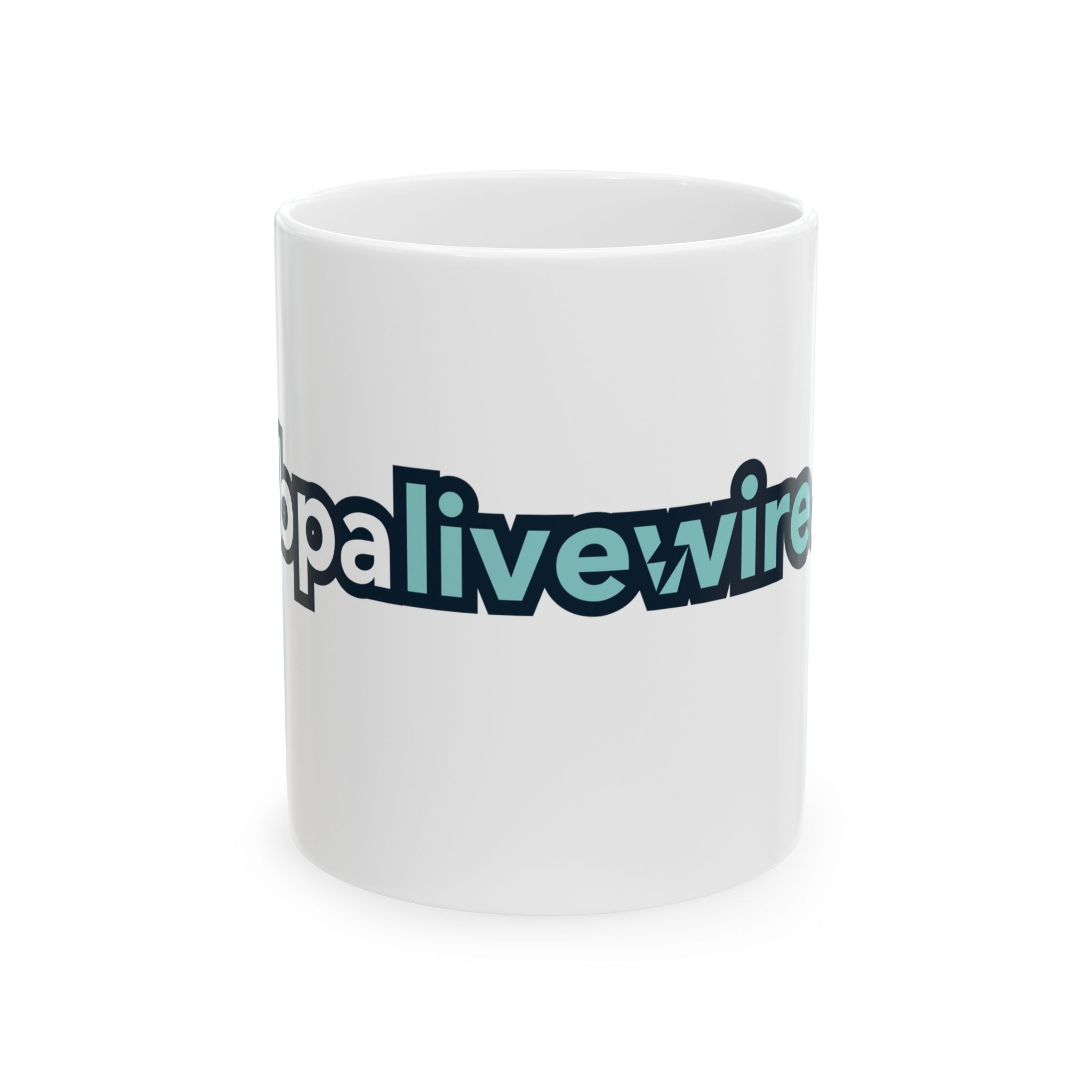 BPALiveWire Logo Ceramic Mug — 11oz & 15oz Branded Coffee Cup