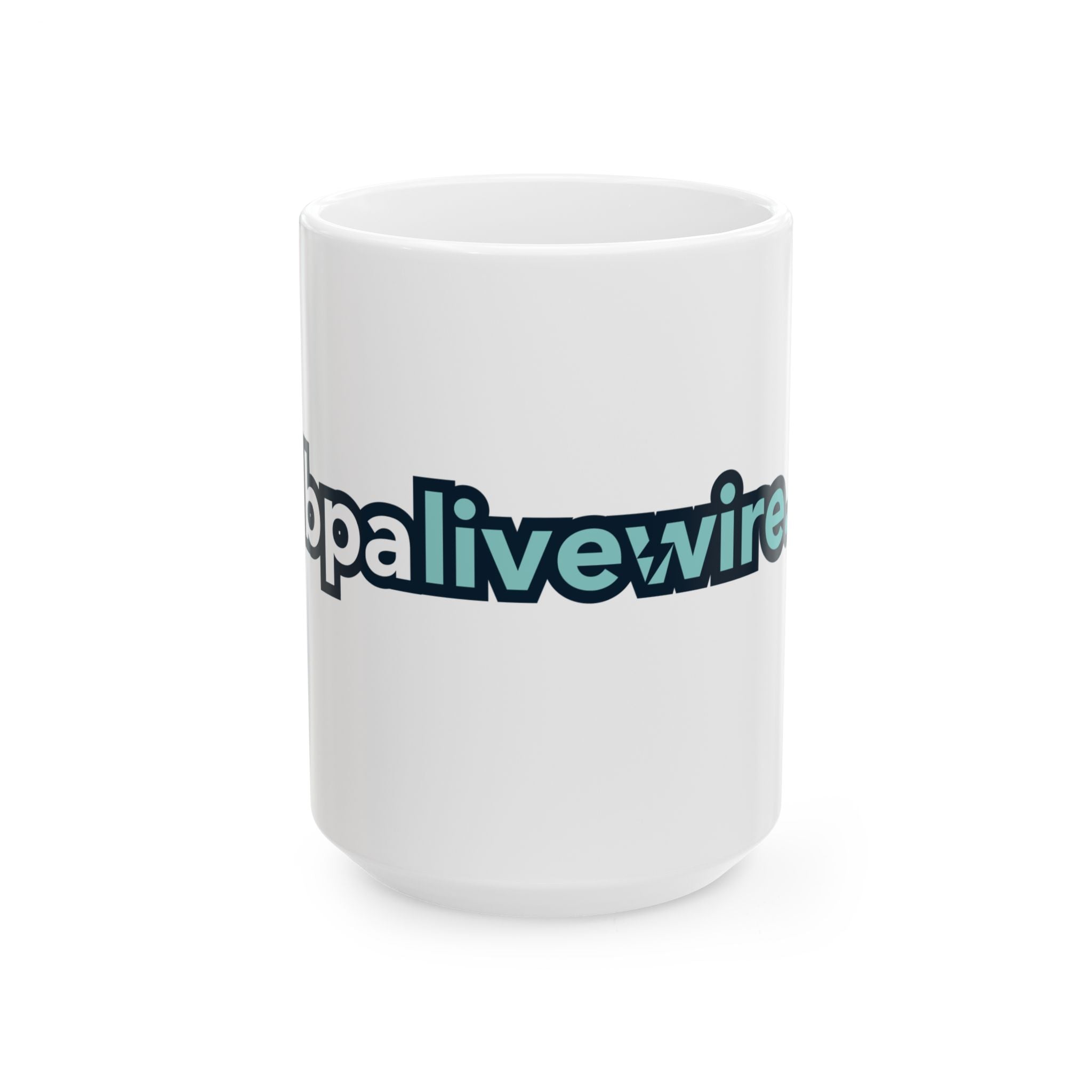 BPALiveWire Logo Ceramic Mug — 11oz & 15oz Branded Coffee Cup