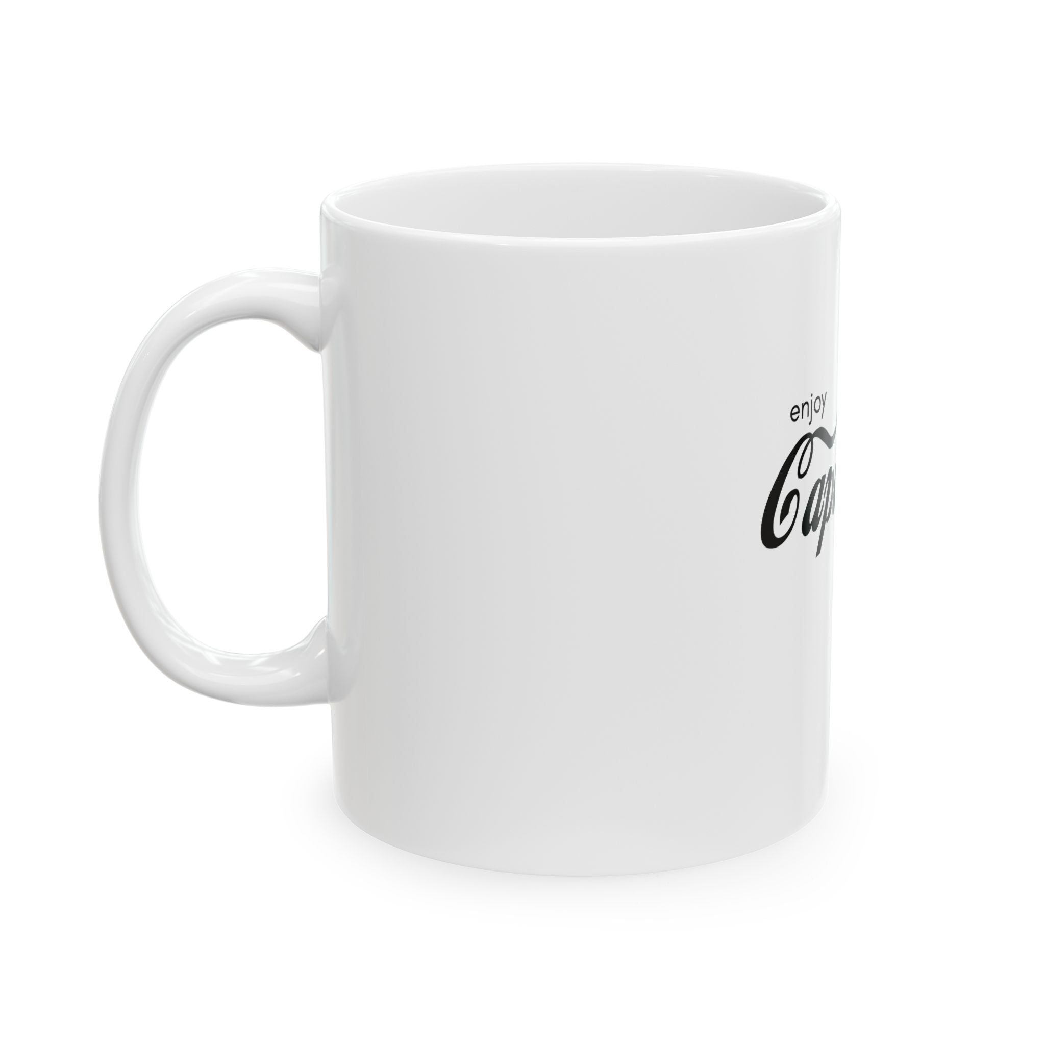 Enjoy Capitalism Ceramic Mug — Funny Political Coffee Cup (11oz & 15oz)